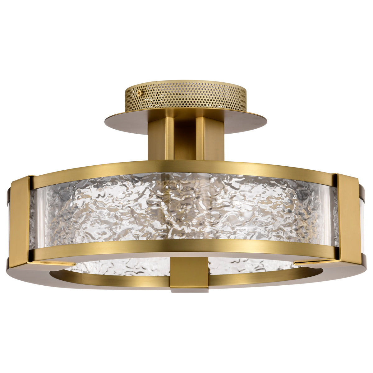 Darrow - 13 Inch LED Semi Flush - Vintage Brass - Acrylic Panels lighting product