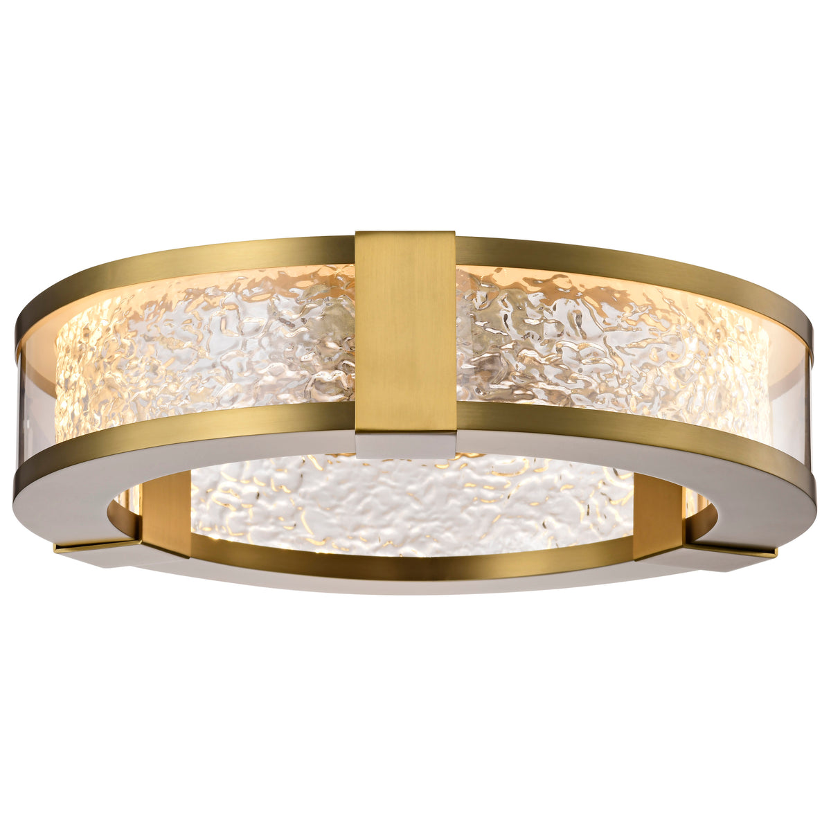 Darrow - 13 Inch LED Flush Mount - Vintage Brass - Acrylic Panels