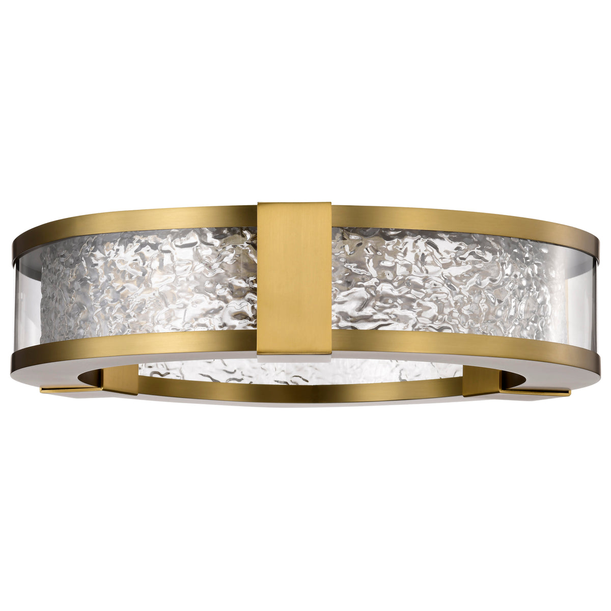 Darrow - 13 Inch LED Flush Mount - Vintage Brass - Acrylic Panels