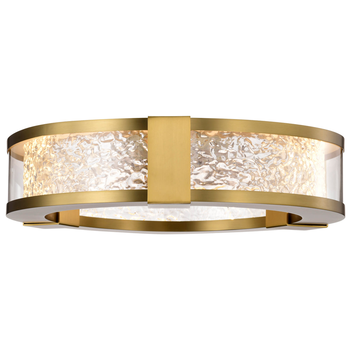 Darrow - 13 Inch LED Flush Mount - Vintage Brass - Acrylic Panels