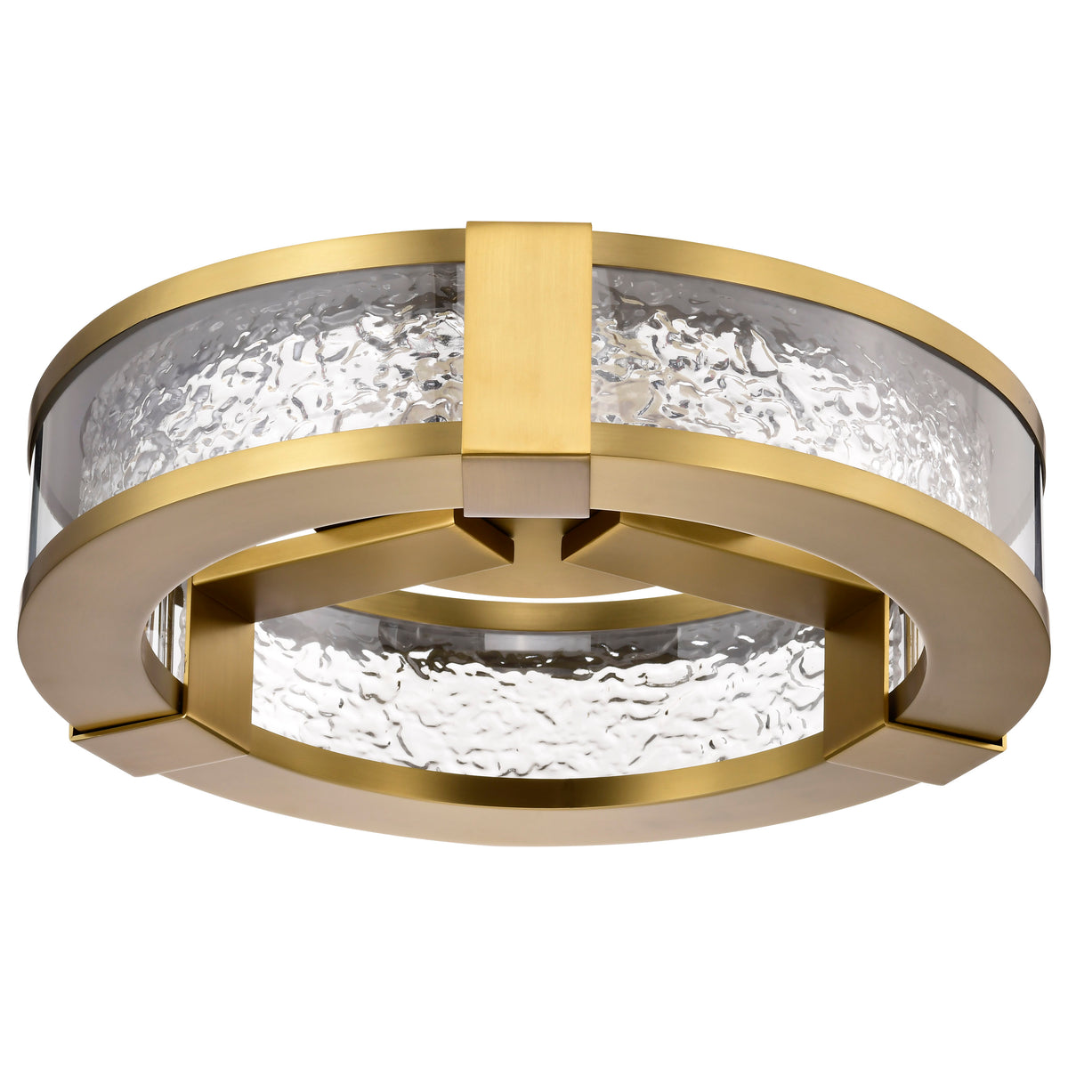 Darrow - 13 Inch LED Flush Mount - Vintage Brass - Acrylic Panels
