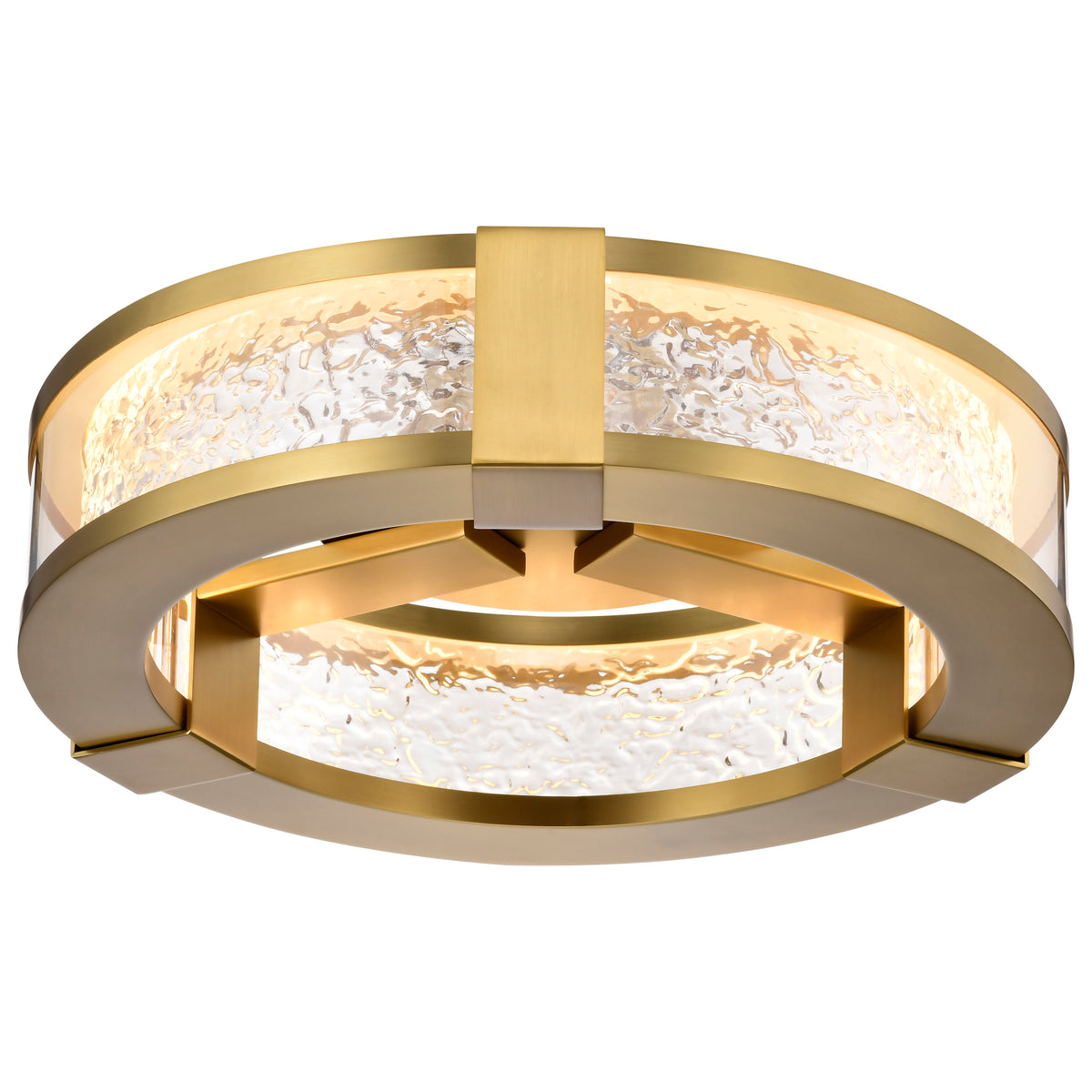 Darrow - 13 Inch LED Flush Mount - Vintage Brass - Acrylic Panels