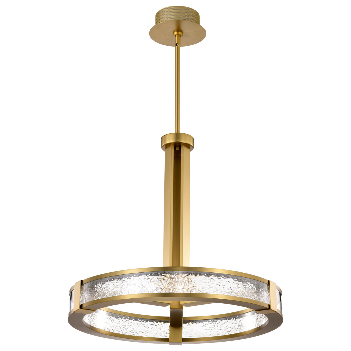 Darrow - 24 Inch LED Pendant - Vintage Brass - Textured Acrylic Panels