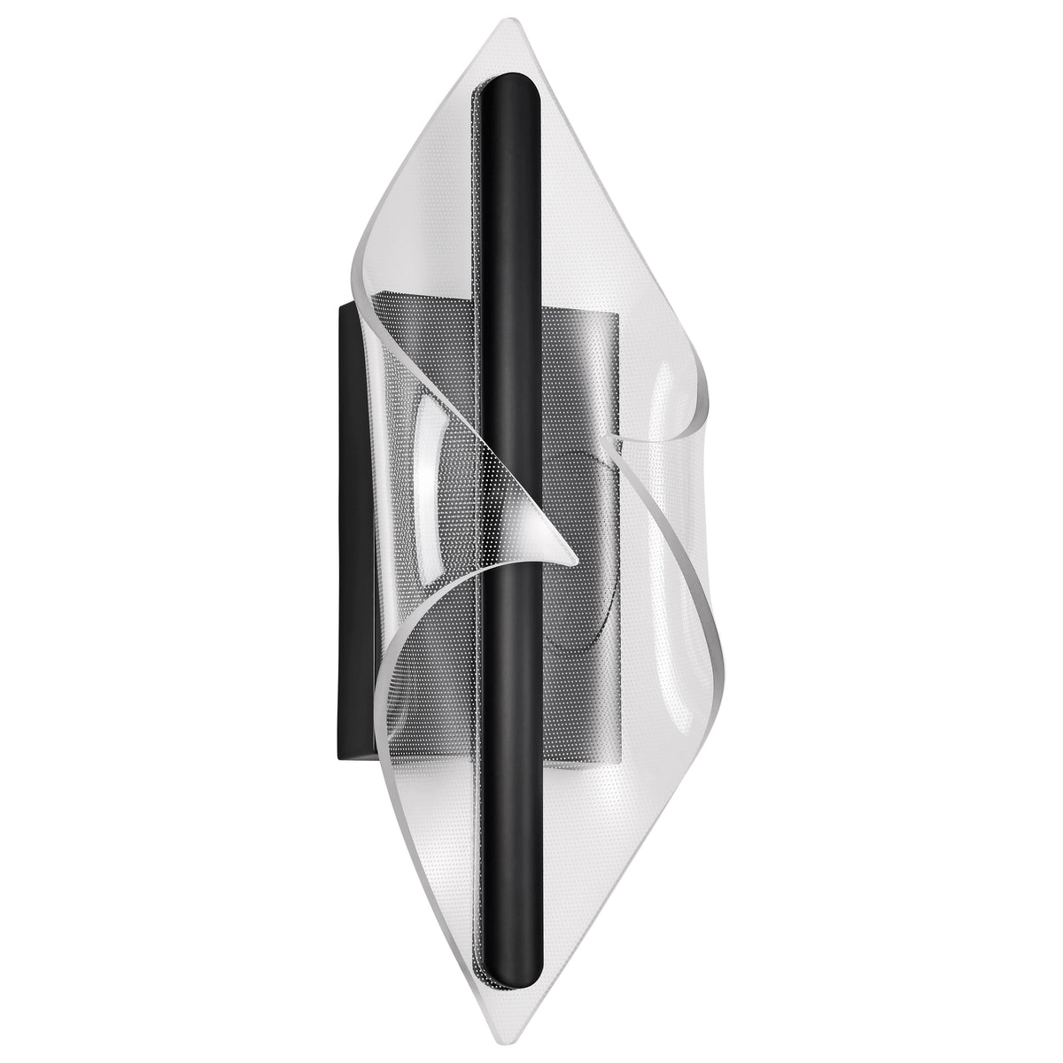 Geneva - 18 Inch LED Small Wall Sconce - Matte Black - Silk Screened Acrylic Lens