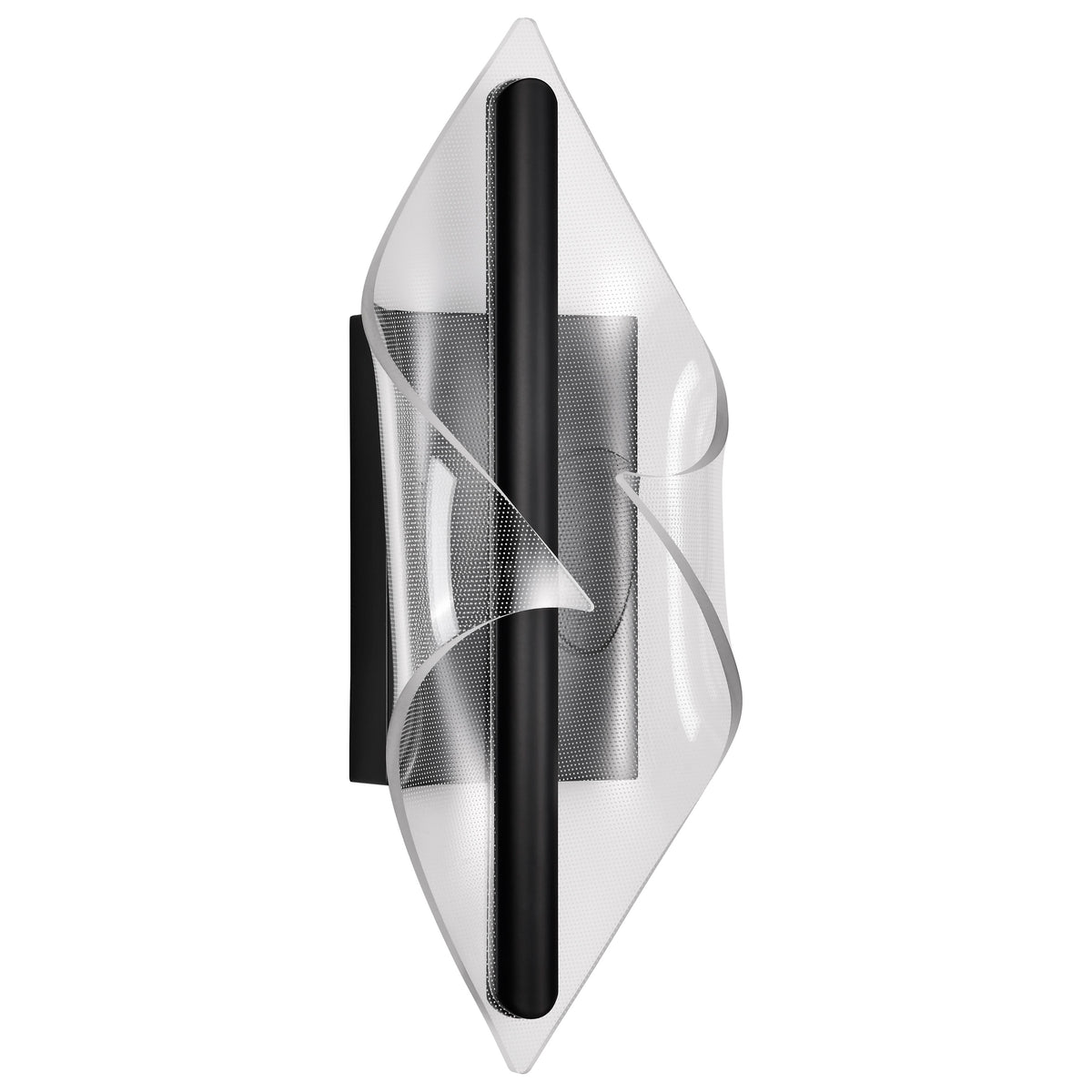 Geneva - 18 Inch LED Small Wall Sconce - Matte Black - Silk Screened Acrylic Lens