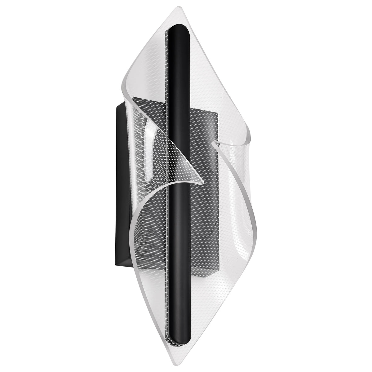 Geneva - 18 Inch LED Small Wall Sconce - Matte Black - Silk Screened Acrylic Lens