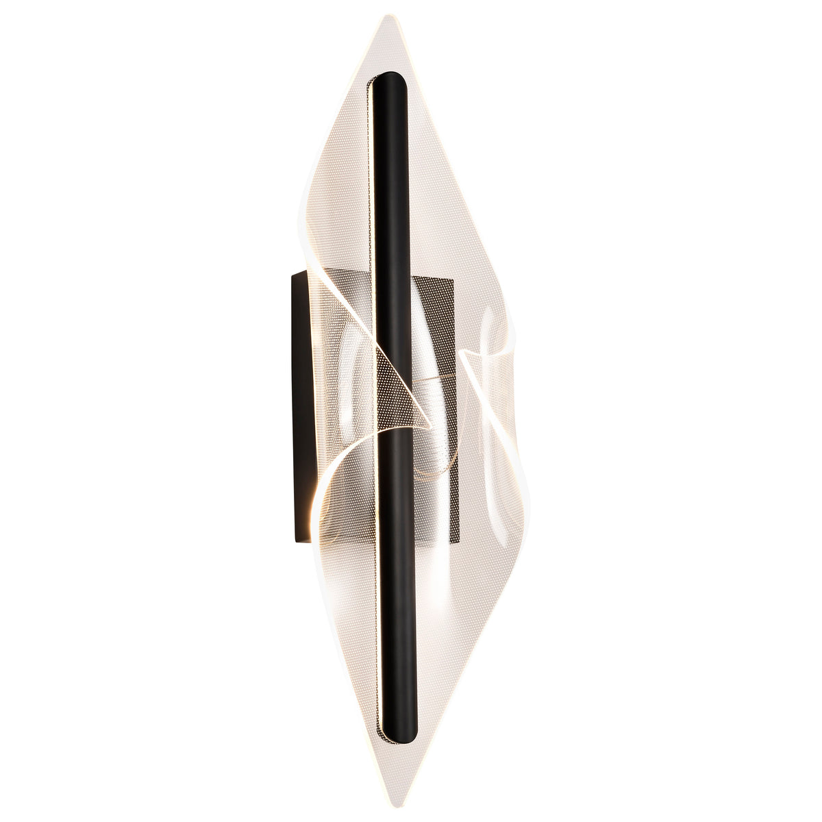 Geneva - 24 Inch LED Large Wall Sconce - Matte Black - Silk Screened Acrylic Lens