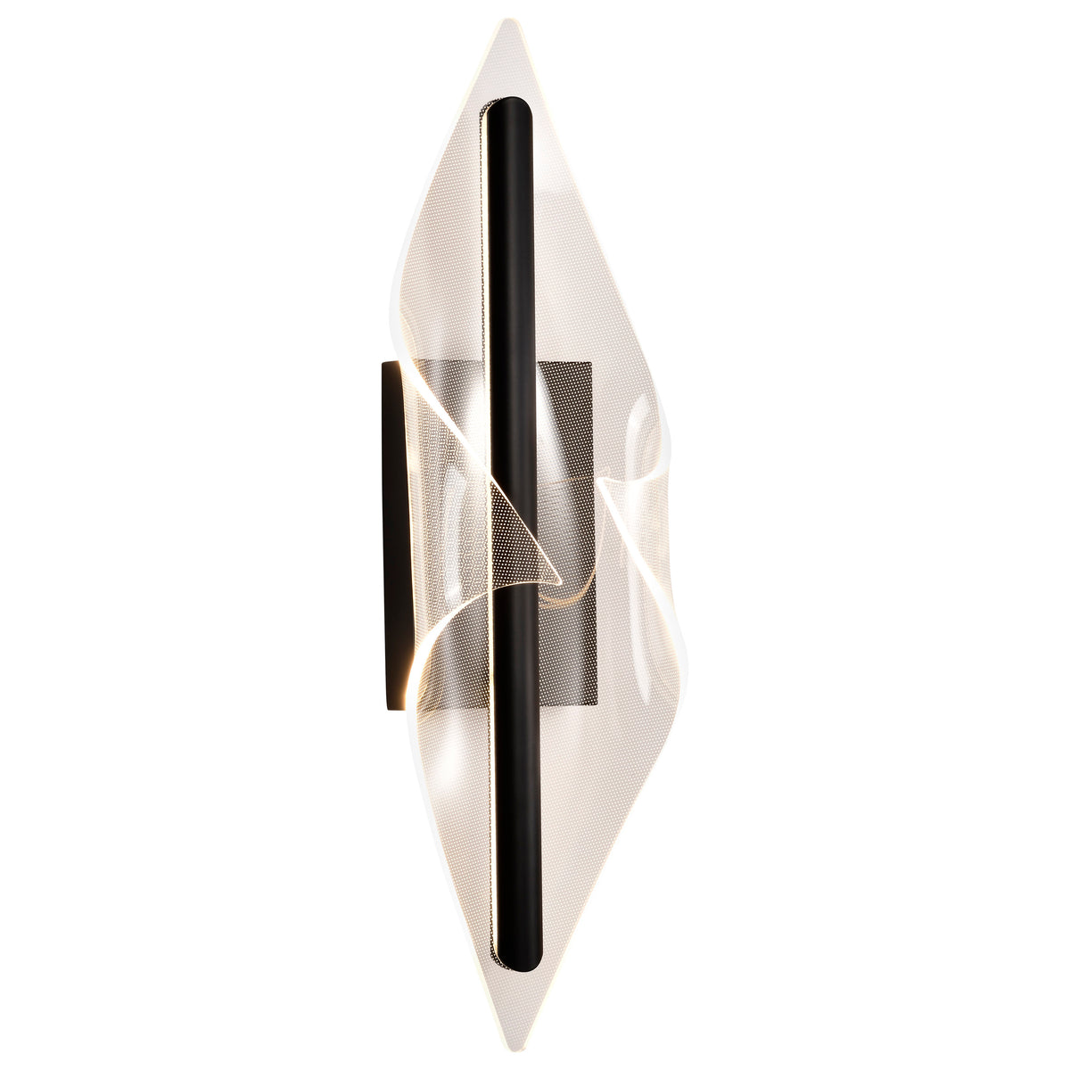 Geneva - 24 Inch LED Large Wall Sconce - Matte Black - Silk Screened Acrylic Lens