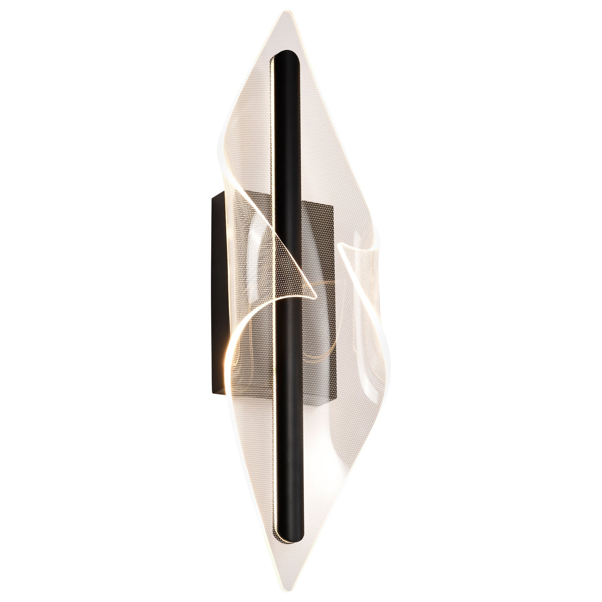 Geneva - 24 Inch LED Large Wall Sconce - Matte Black - Silk Screened Acrylic Lens