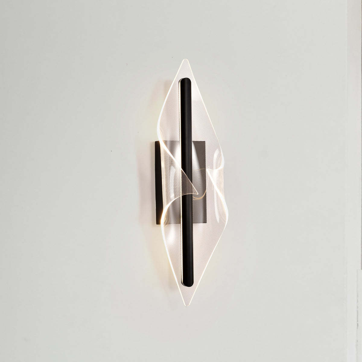 Geneva - 24 Inch LED Large Wall Sconce - Matte Black - Silk Screened Acrylic Lens