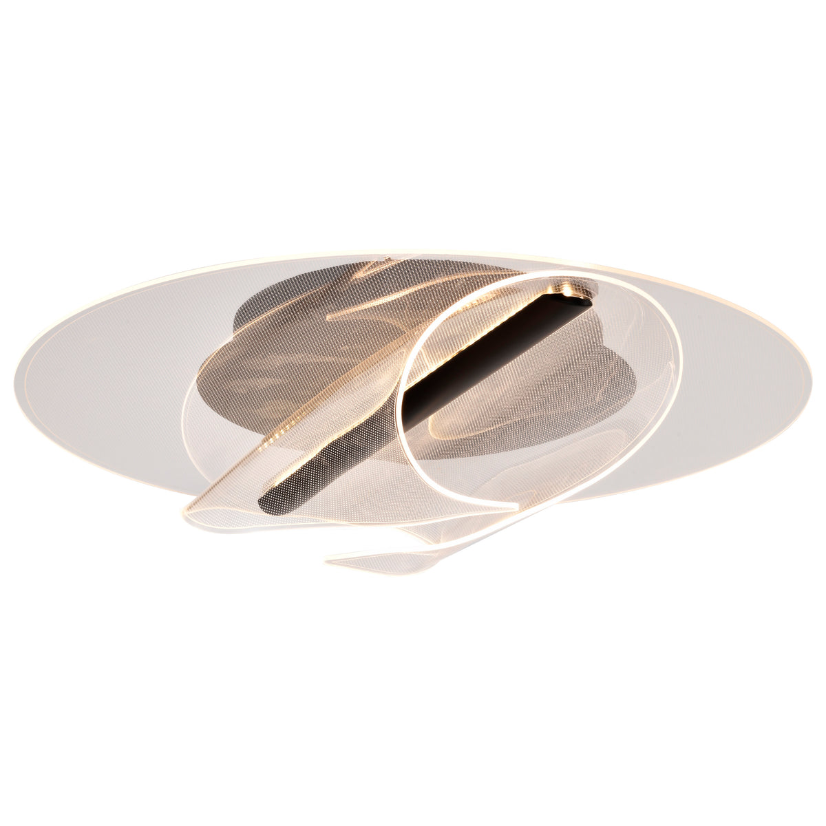 Geneva - 18 Inch LED Flush Mount - Matte Black - Silk Screened Acrylic Lens