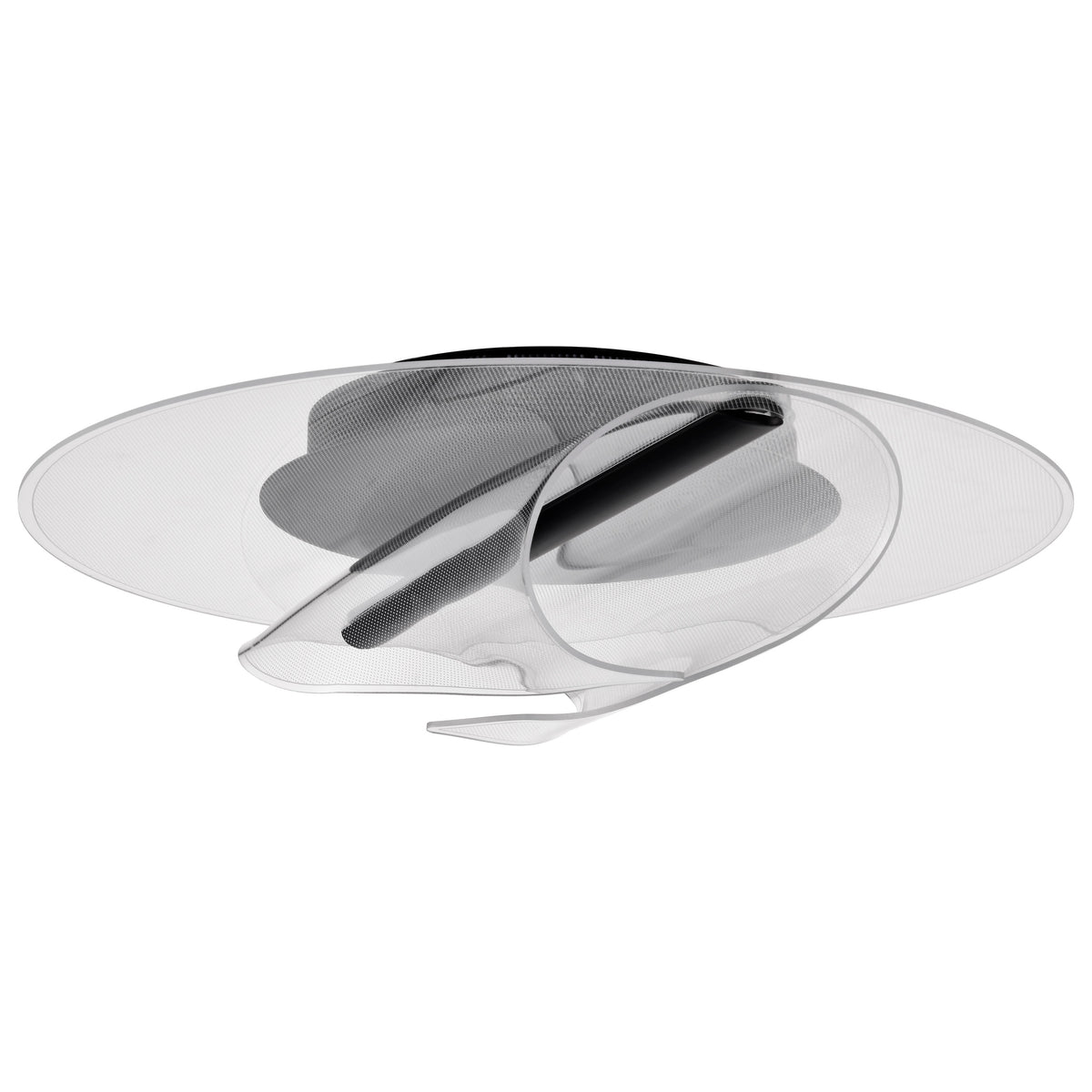 Geneva - 18 Inch LED Flush Mount - Matte Black - Silk Screened Acrylic Lens