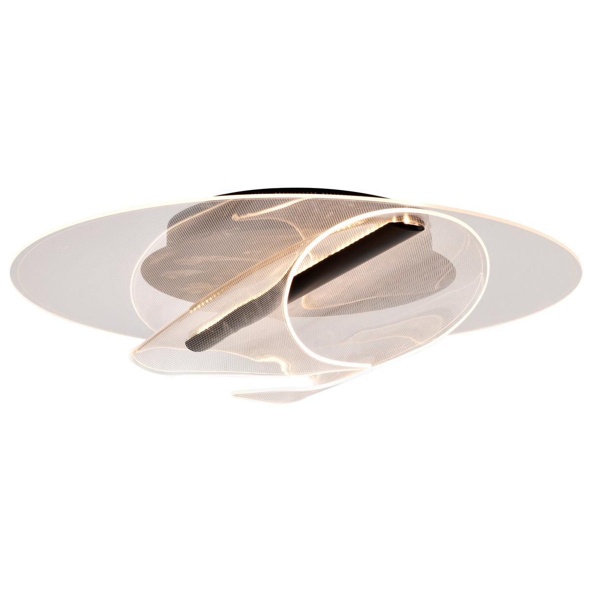 Geneva - 18 Inch LED Flush Mount - Matte Black - Silk Screened Acrylic Lens