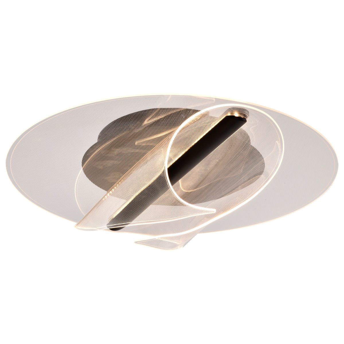 Geneva - 18 Inch LED Flush Mount - Matte Black - Silk Screened Acrylic Lens