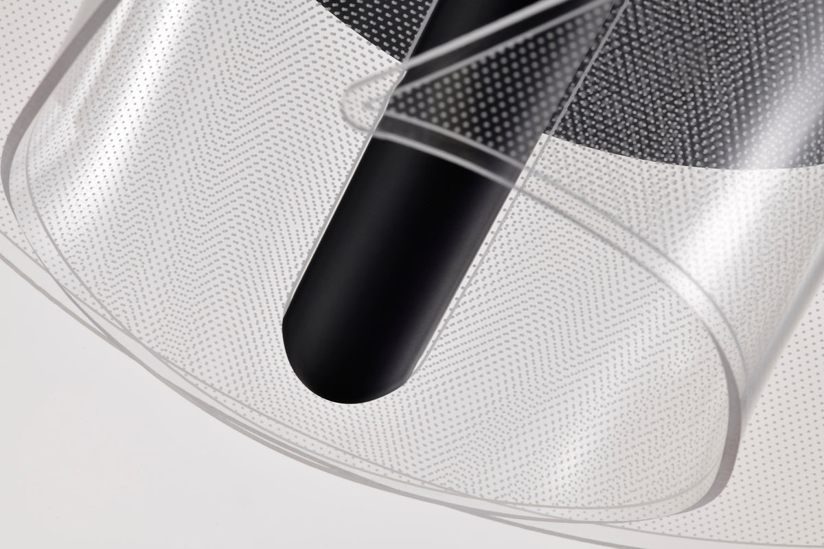 Geneva - 18 Inch LED Flush Mount - Matte Black - Silk Screened Acrylic Lens