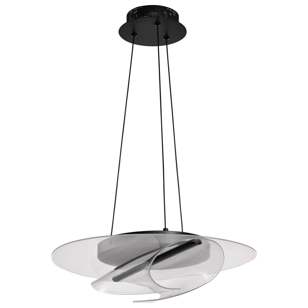 Geneva - 18 Inch LED Pendant - Matte Black - Silk Screened Acrylic Lens product image