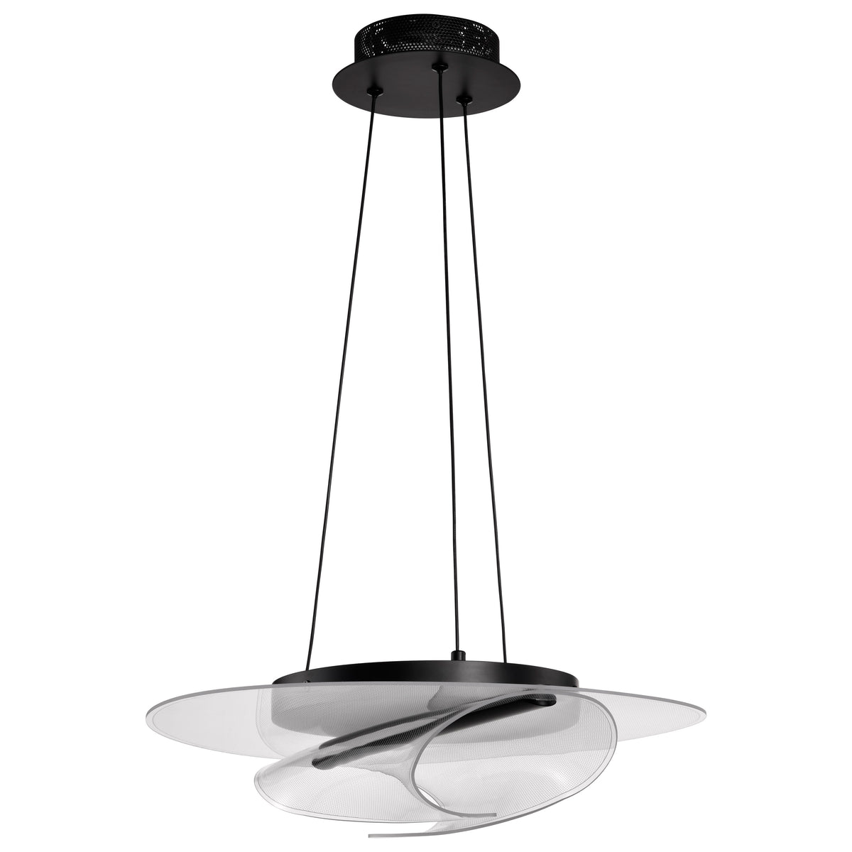 Geneva - 18 Inch LED Pendant - Matte Black - Silk Screened Acrylic Lens