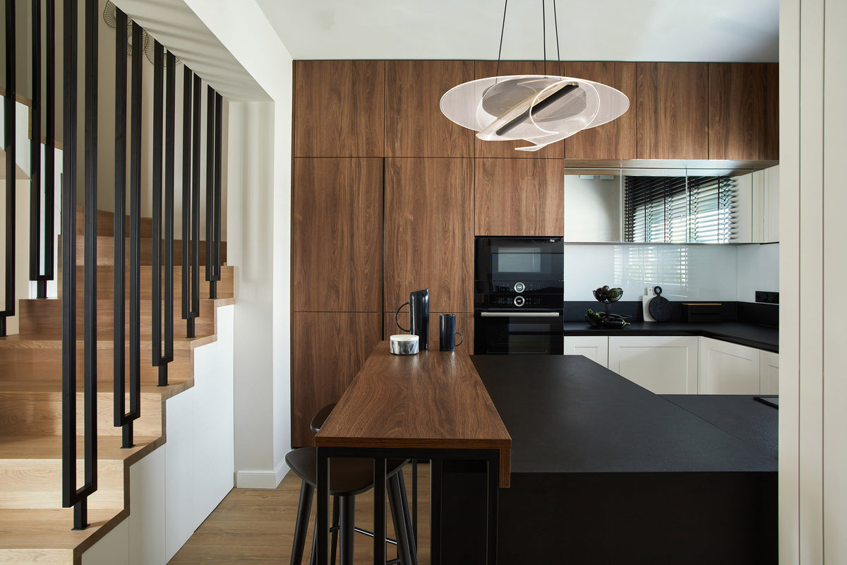 Geneva - 18 Inch LED Pendant - Matte Black - Silk Screened Acrylic Lens