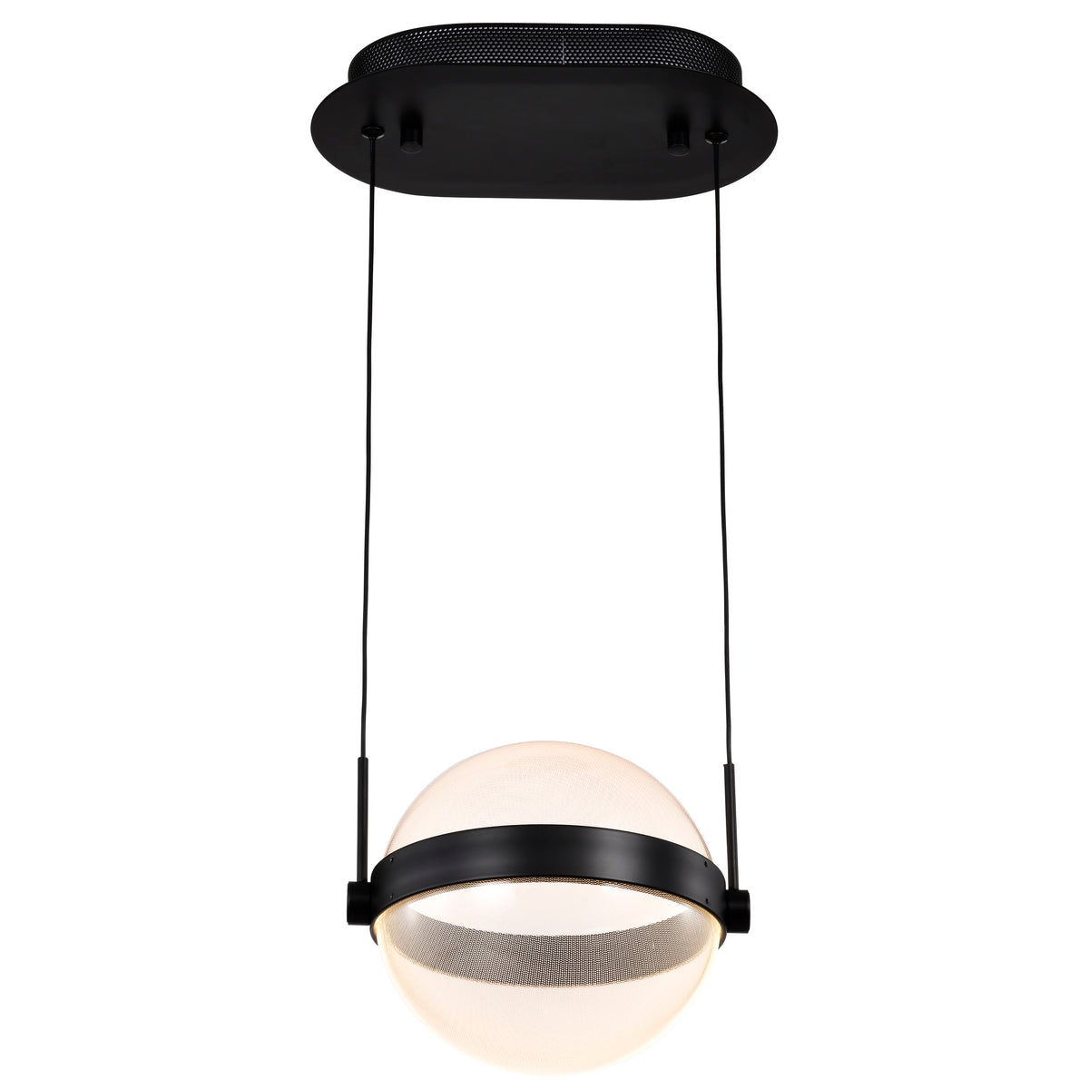 Arvada - 8 Inch LED Pendant - Matte Black - Silk Screened Acrylic Lens