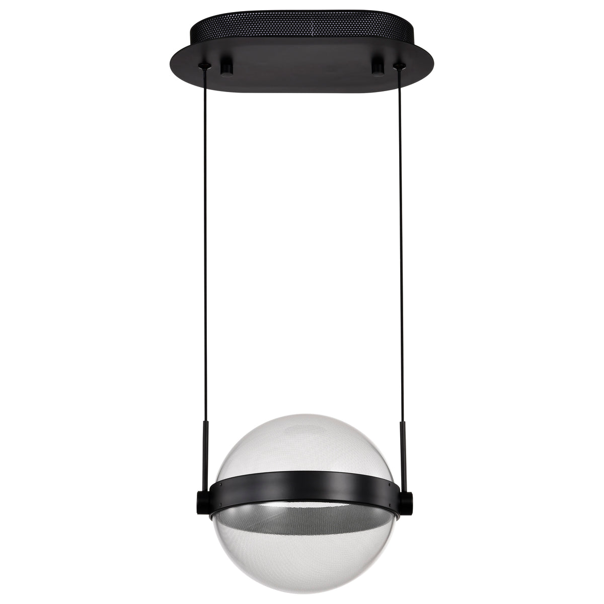 Arvada - 8 Inch LED Pendant - Matte Black - Silk Screened Acrylic Lens