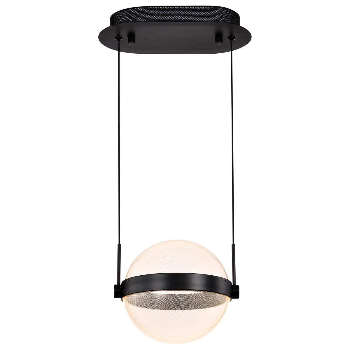 Arvada - 8 Inch LED Pendant - Matte Black - Silk Screened Acrylic Lens