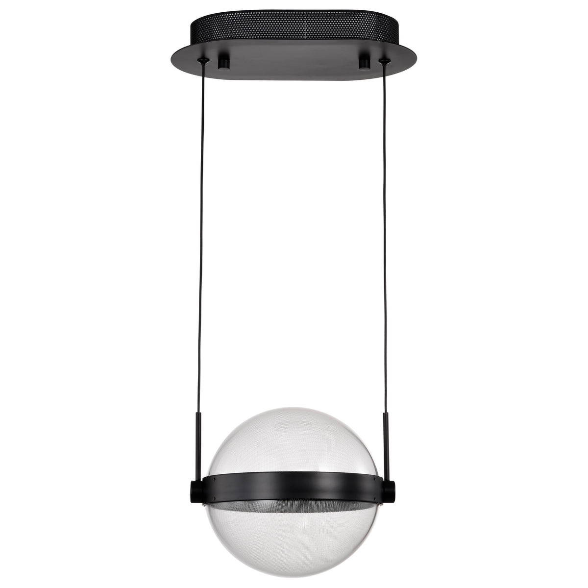 Arvada - 8 Inch LED Pendant - Matte Black - Silk Screened Acrylic Lens