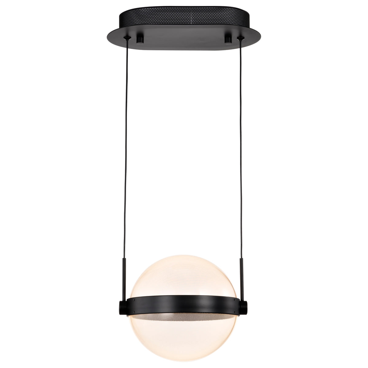 Arvada - 8 Inch LED Pendant - Matte Black - Silk Screened Acrylic Lens