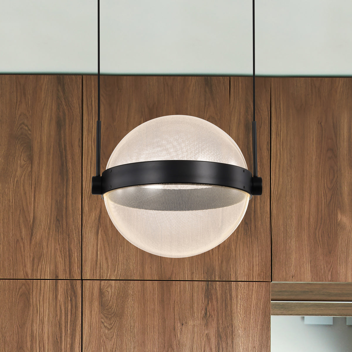 Arvada - 8 Inch LED Pendant - Matte Black - Silk Screened Acrylic Lens