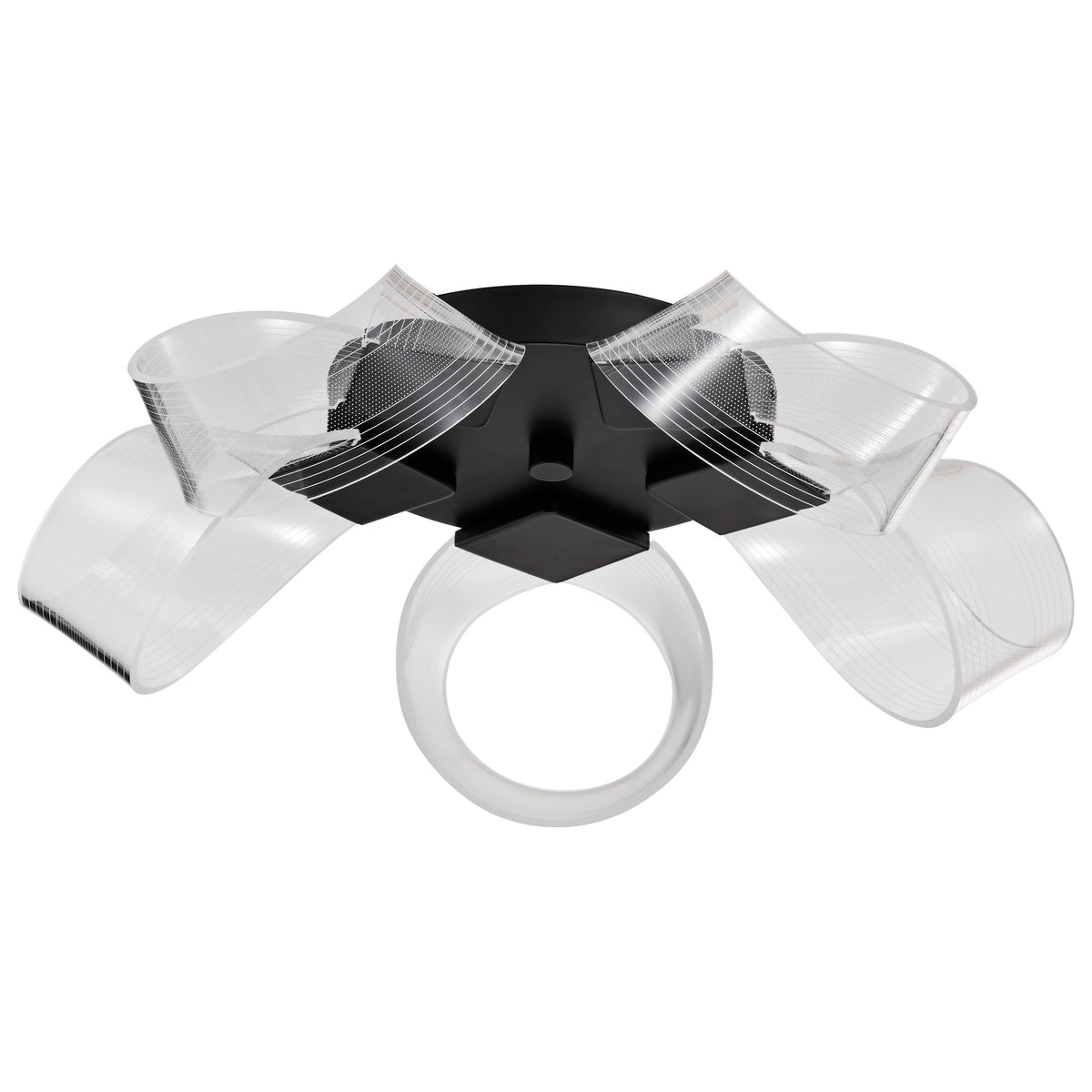 Barnett - 21 Inch LED Flush Mount - Matte Black - Silk Screened Acrylic Lens for bedrooms and hallways