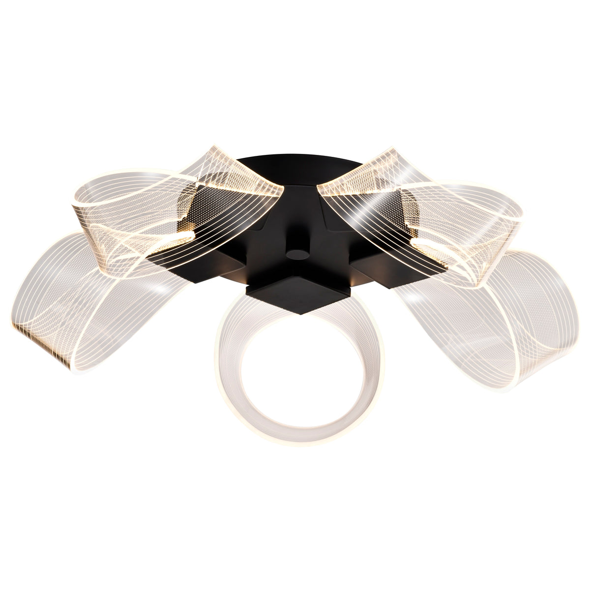 Barnett - 21 Inch LED Flush Mount - Matte Black - Silk Screened Acrylic Lens
