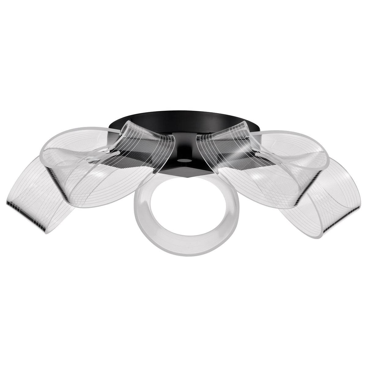Barnett - 21 Inch LED Flush Mount - Matte Black - Silk Screened Acrylic Lens