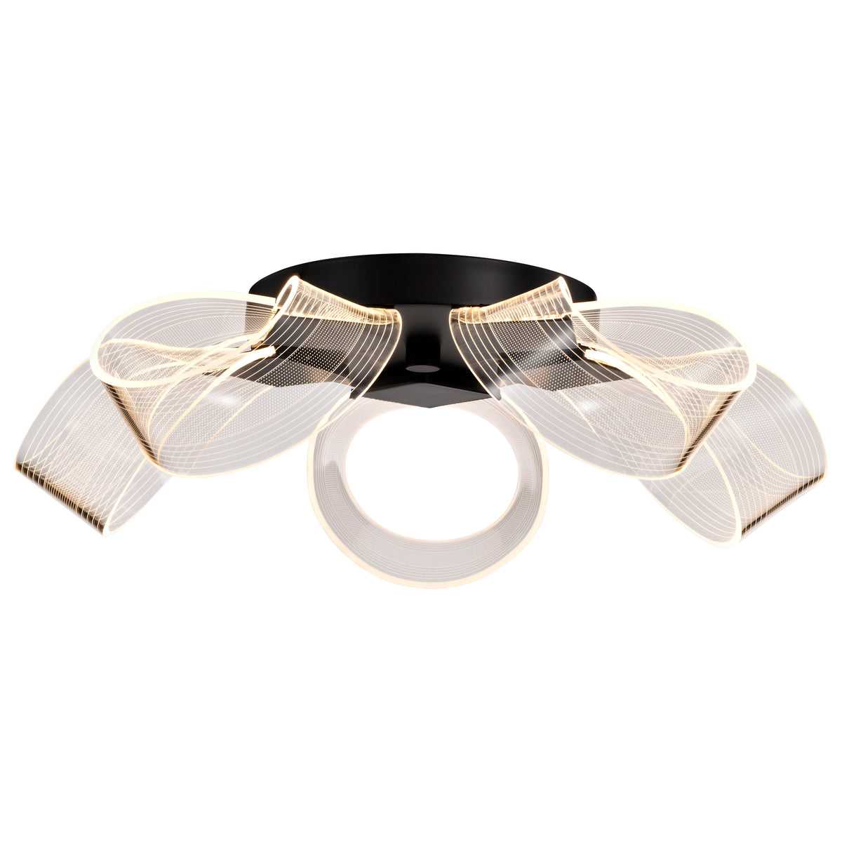 Barnett - 21 Inch LED Flush Mount - Matte Black - Silk Screened Acrylic Lens