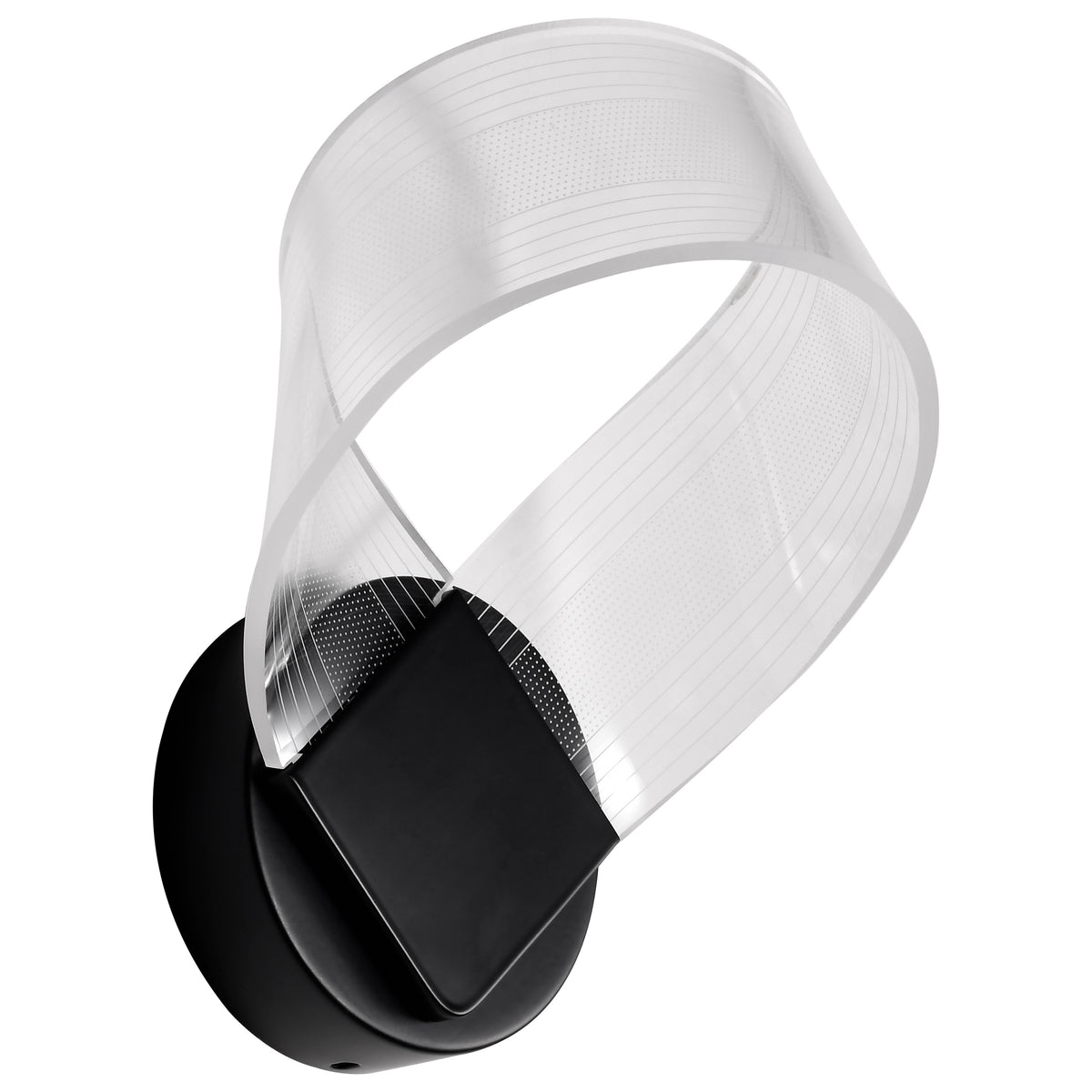 Barnett - 10 Inch LED Wall Sconce - Matte Black - Silk Screened Acrylic Lens bulb or fixture view