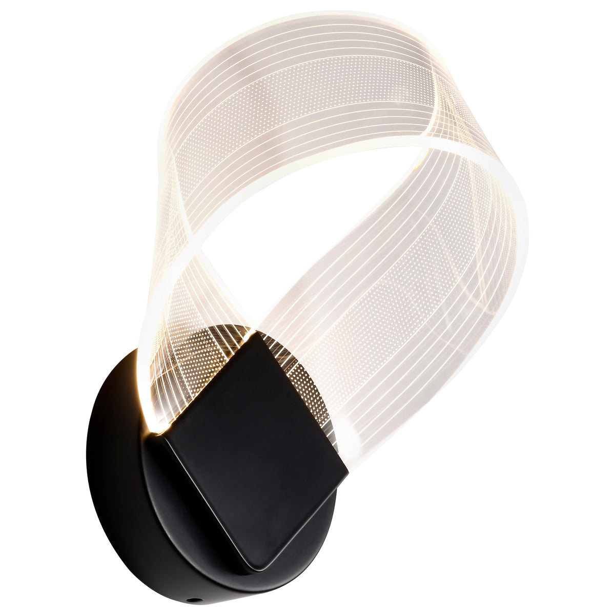 Barnett - 10 Inch LED Wall Sconce - Matte Black - Silk Screened Acrylic Lens