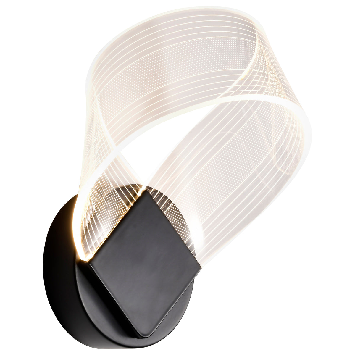 Barnett - 10 Inch LED Wall Sconce - Matte Black - Silk Screened Acrylic Lens