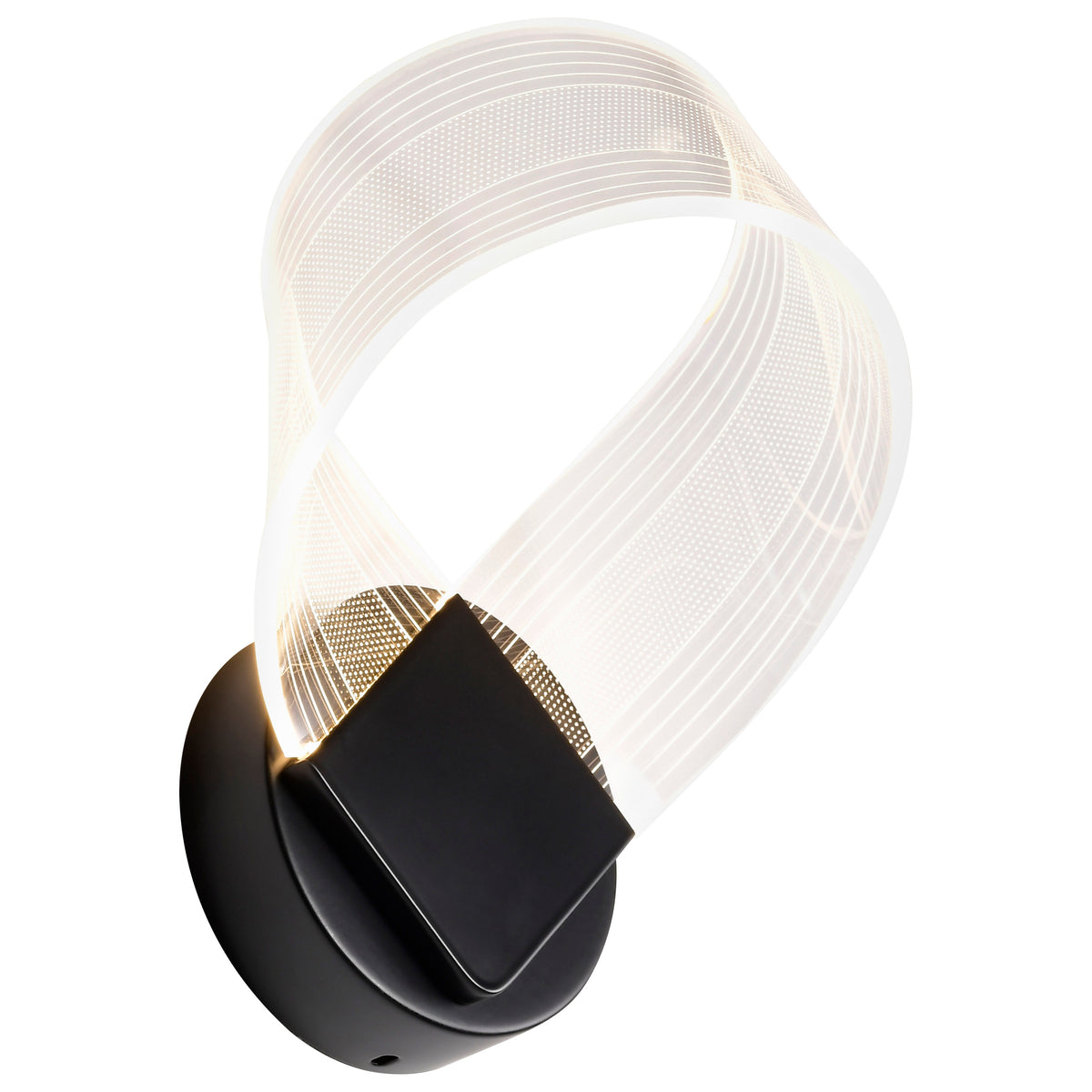 Barnett - 10 Inch LED Wall Sconce - Matte Black - Silk Screened Acrylic Lens
