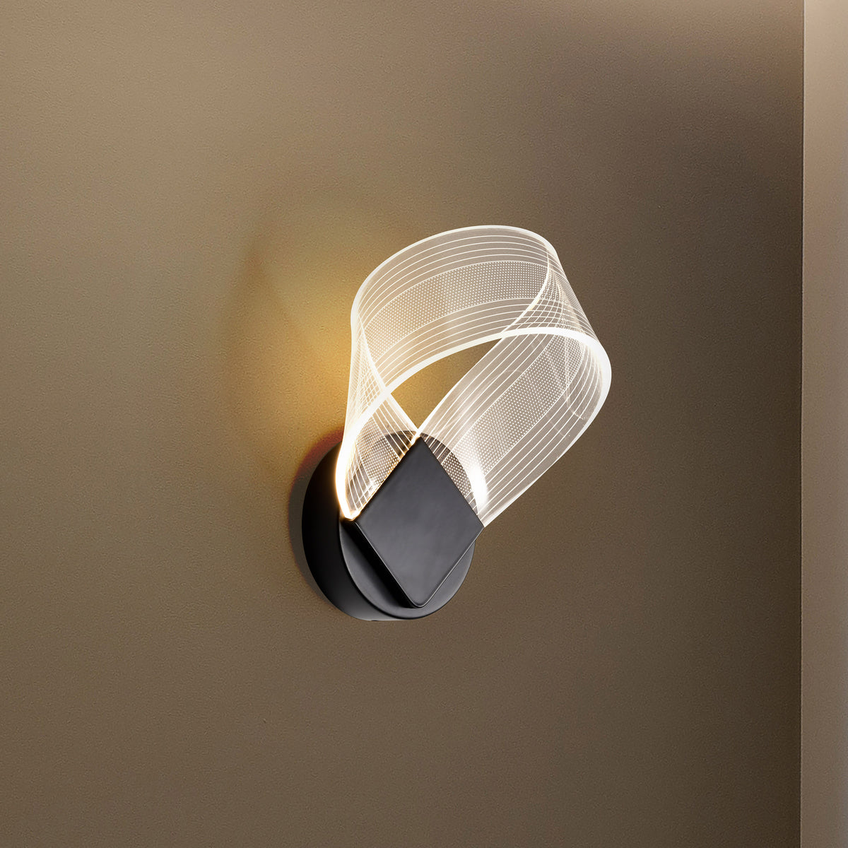 Barnett - 10 Inch LED Wall Sconce - Matte Black - Silk Screened Acrylic Lens