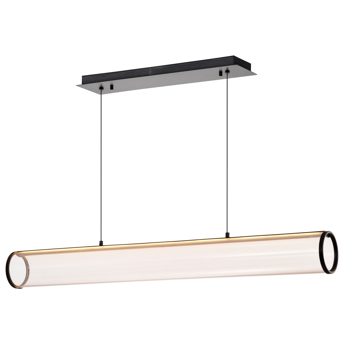 Vale - 43 Inch LED Island Pendant - Matte Black - Silk Screened Acrylic Lens
