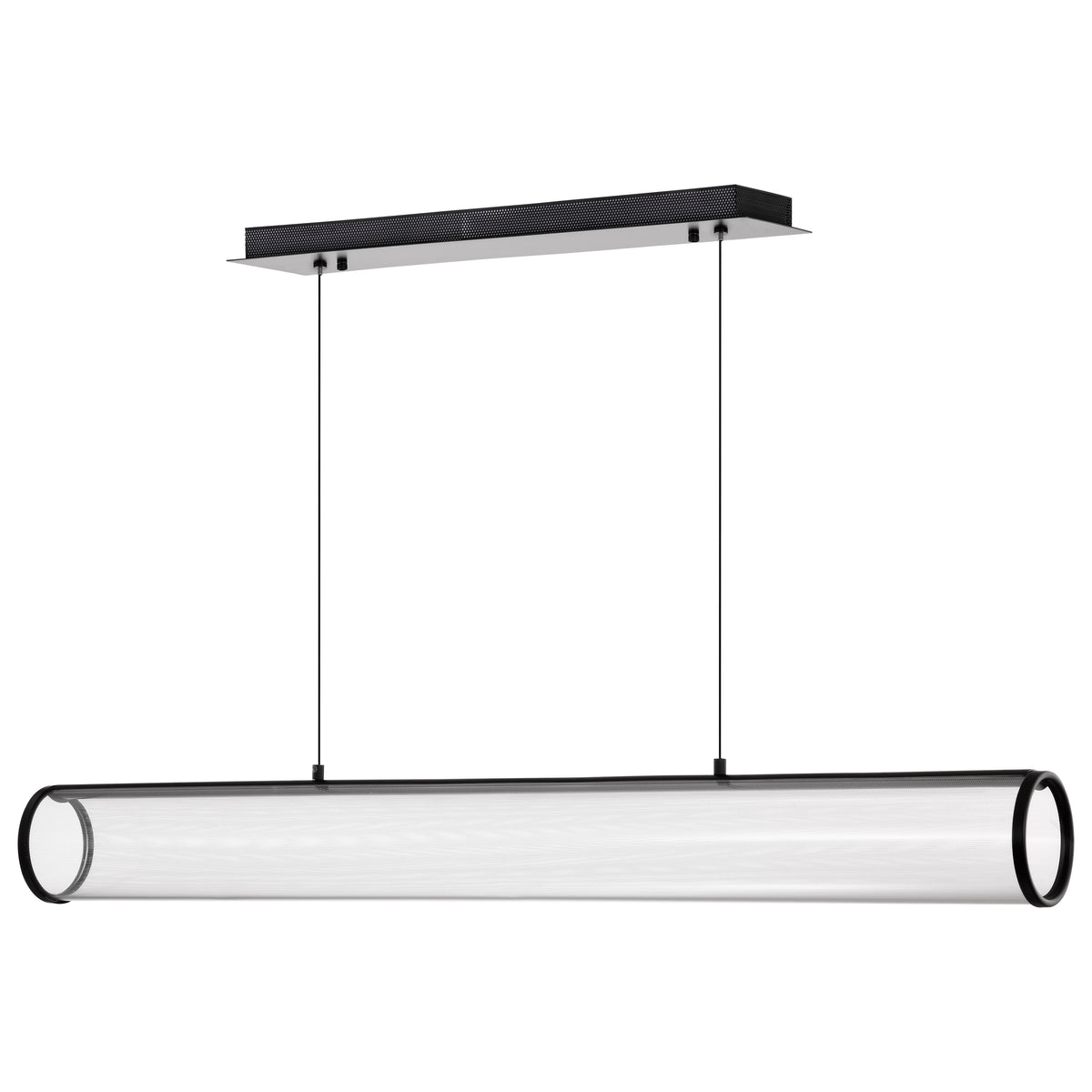Vale - 43 Inch LED Island Pendant - Matte Black - Silk Screened Acrylic Lens