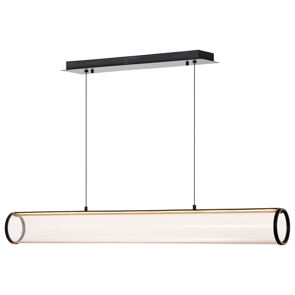 Vale - 43 Inch LED Island Pendant - Matte Black - Silk Screened Acrylic Lens