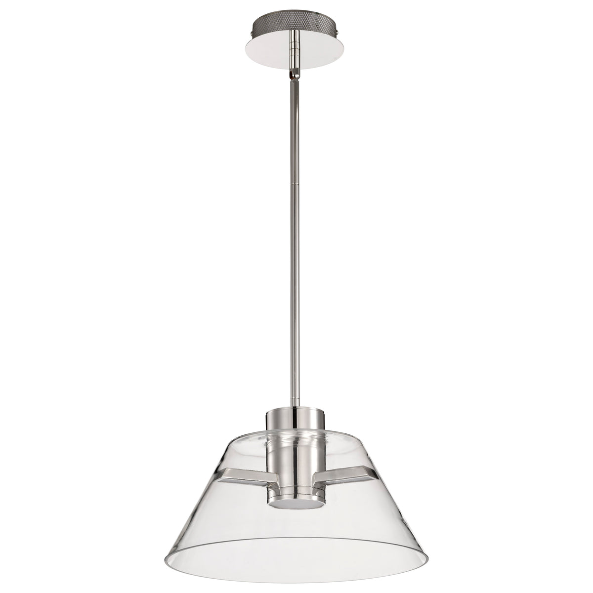 Edmond - 14 Inch LED Pendant - Polished Nickel with Clear Glass - Polished Nickel Finish