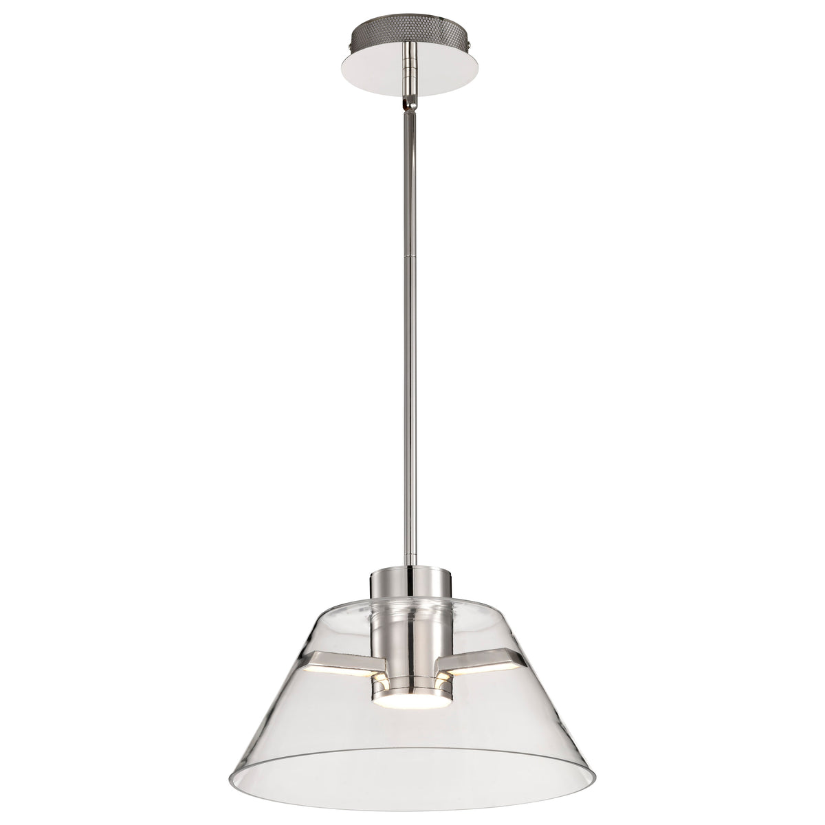 Edmond - 14 Inch LED Pendant - Polished Nickel with Clear Glass - Polished Nickel Finish