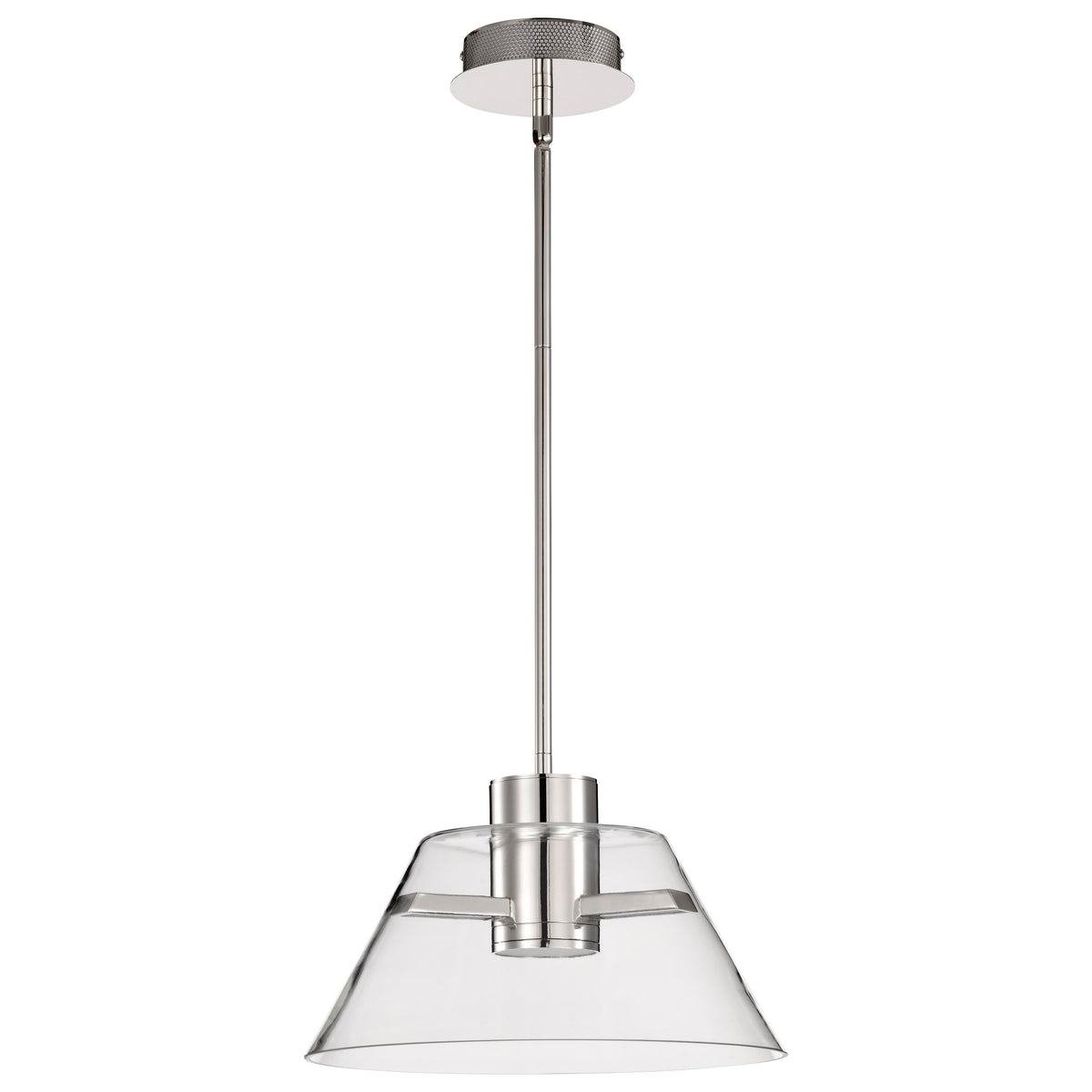 Edmond - 14 Inch LED Pendant - Polished Nickel with Clear Glass - Polished Nickel Finish