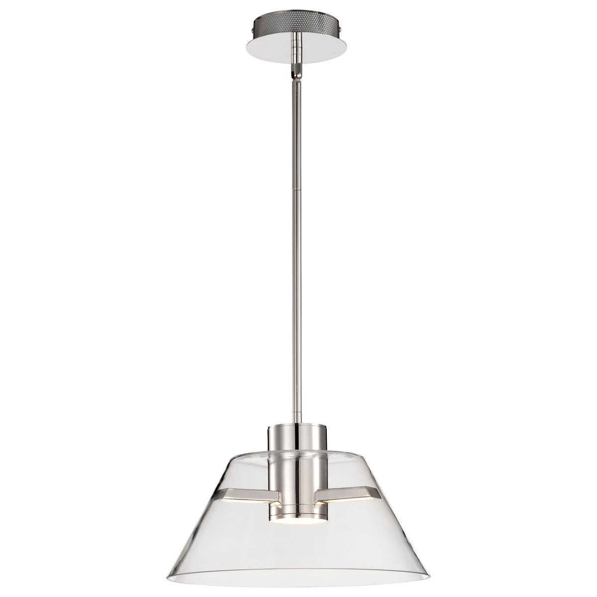 Edmond - 14 Inch LED Pendant - Polished Nickel with Clear Glass - Polished Nickel Finish