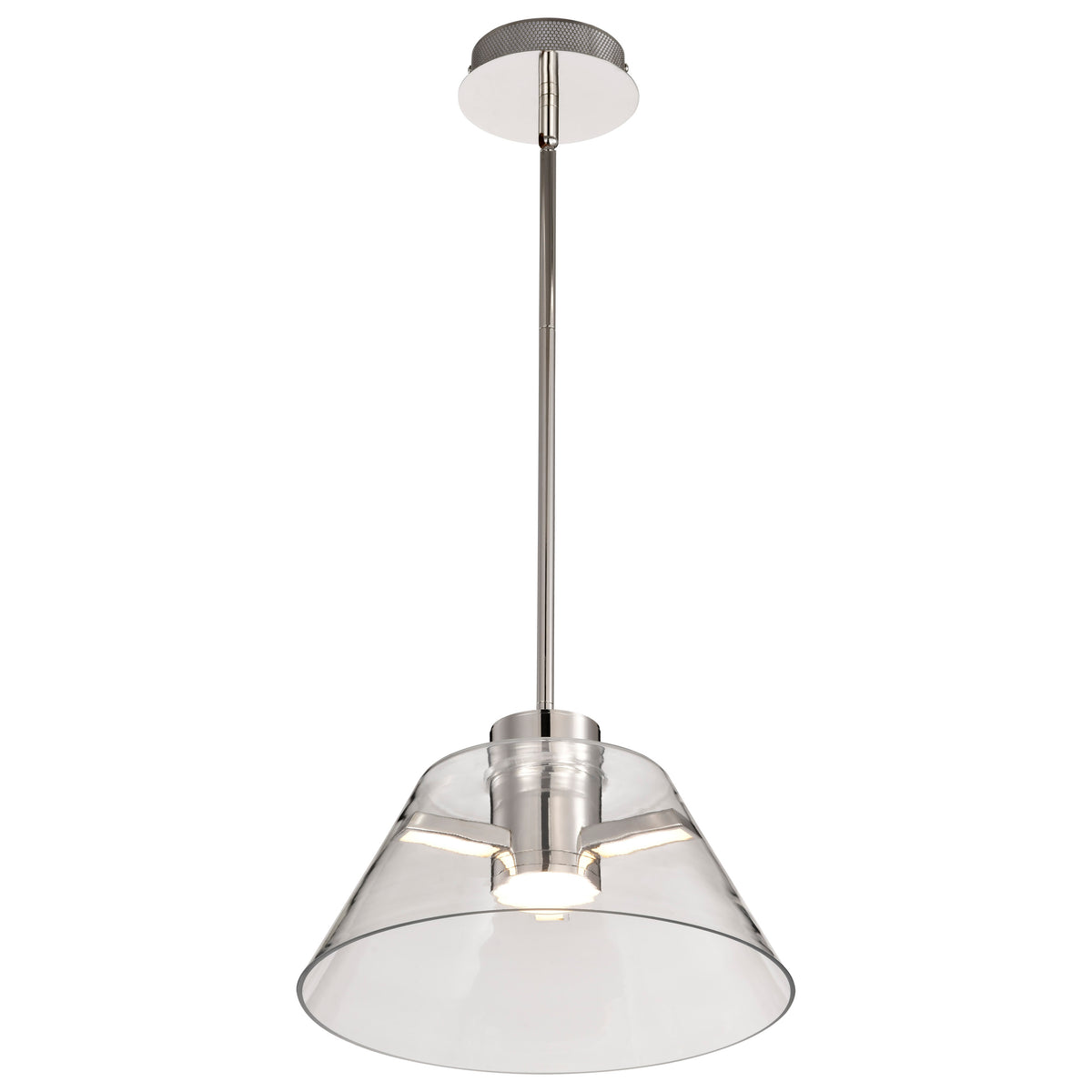Edmond - 14 Inch LED Pendant - Polished Nickel with Clear Glass - Polished Nickel Finish