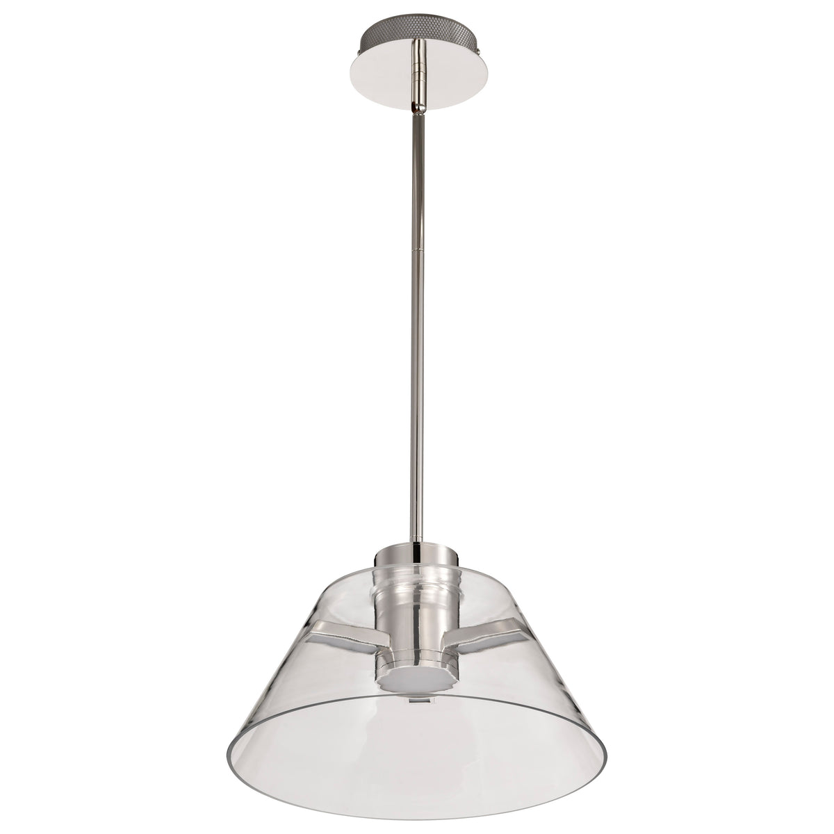 Edmond - 14 Inch LED Pendant - Polished Nickel with Clear Glass - Polished Nickel Finish
