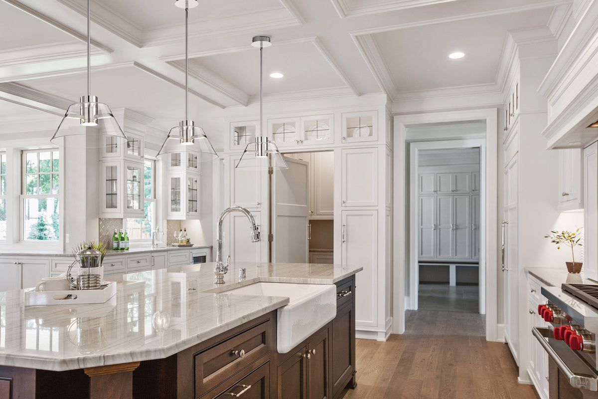 Edmond - 14 Inch LED Pendant - Polished Nickel with Clear Glass - Polished Nickel Finish