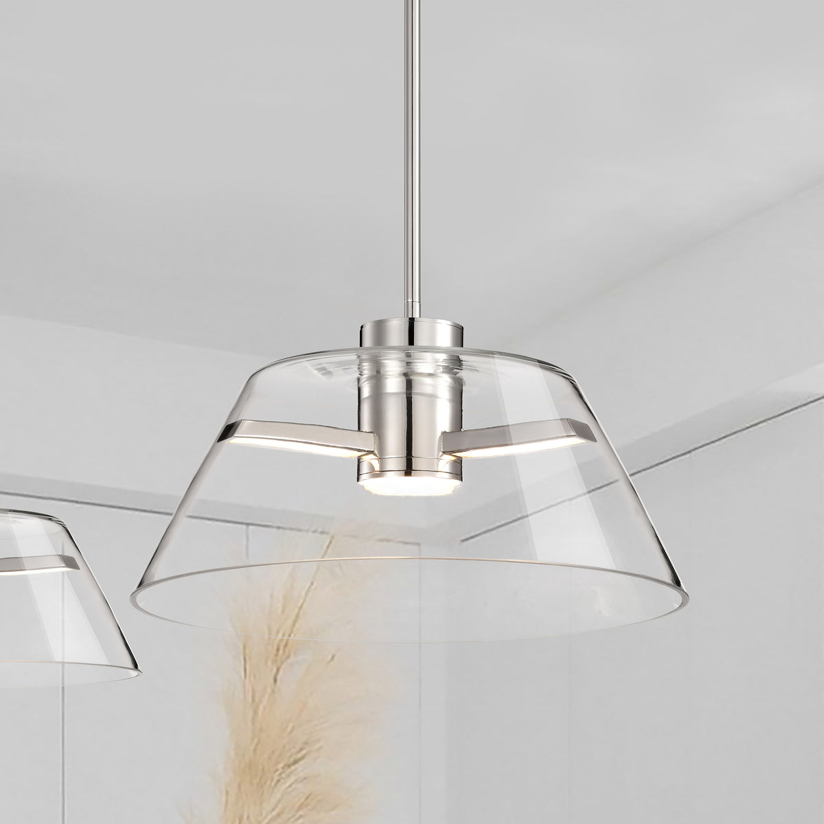 Edmond - 17 Inch LED Pendant - Polished Nickel - Polished Nickel Finish