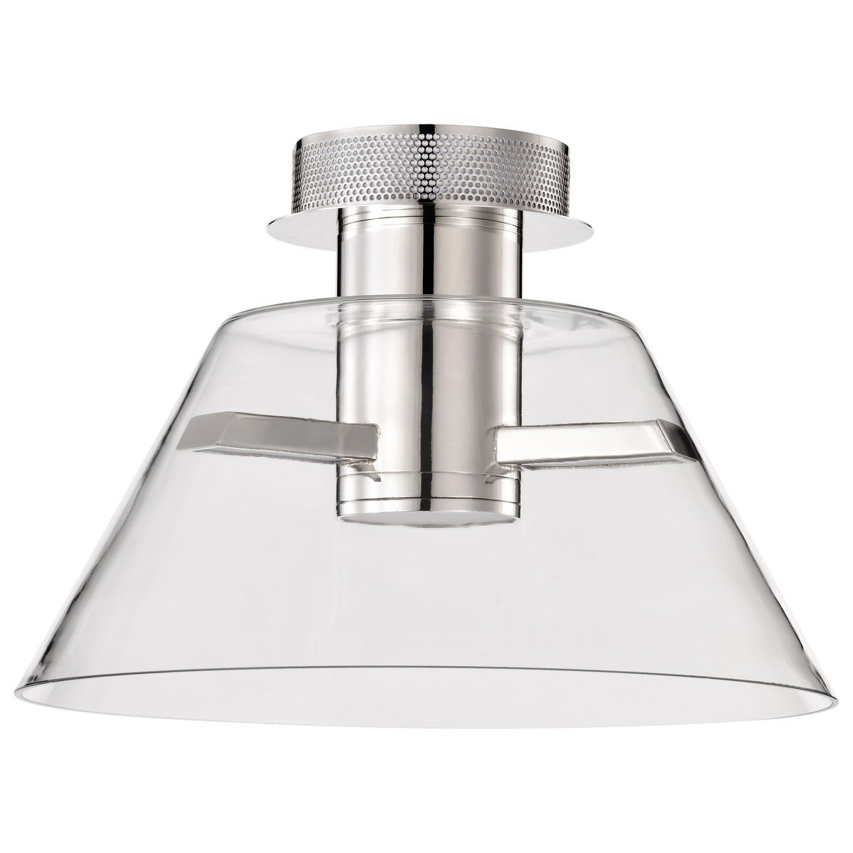 Edmond - 14 Inch LED Semi Flush - Polished Nickel with Clear Glass - Polished Nickel Finish