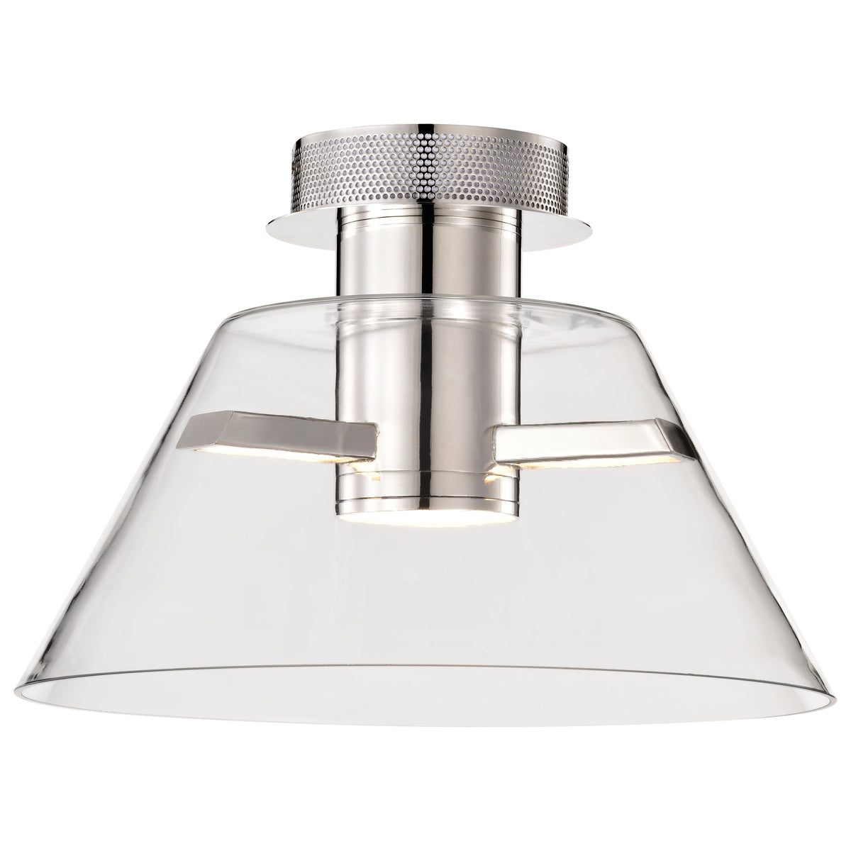Edmond - 14 Inch LED Semi Flush - Polished Nickel with Clear Glass - Polished Nickel Finish